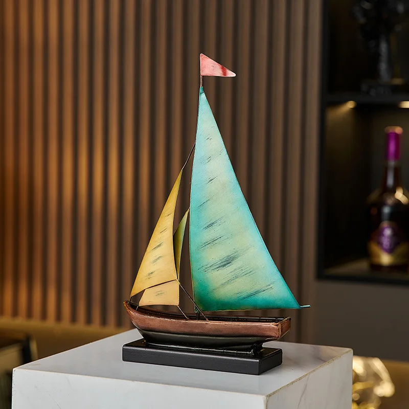 Creative Sailboat Model Ornament, Luxury Decor for Living Room TV Cabinet Bar Office Desk Decoration Home Decoration Accessories - view 4