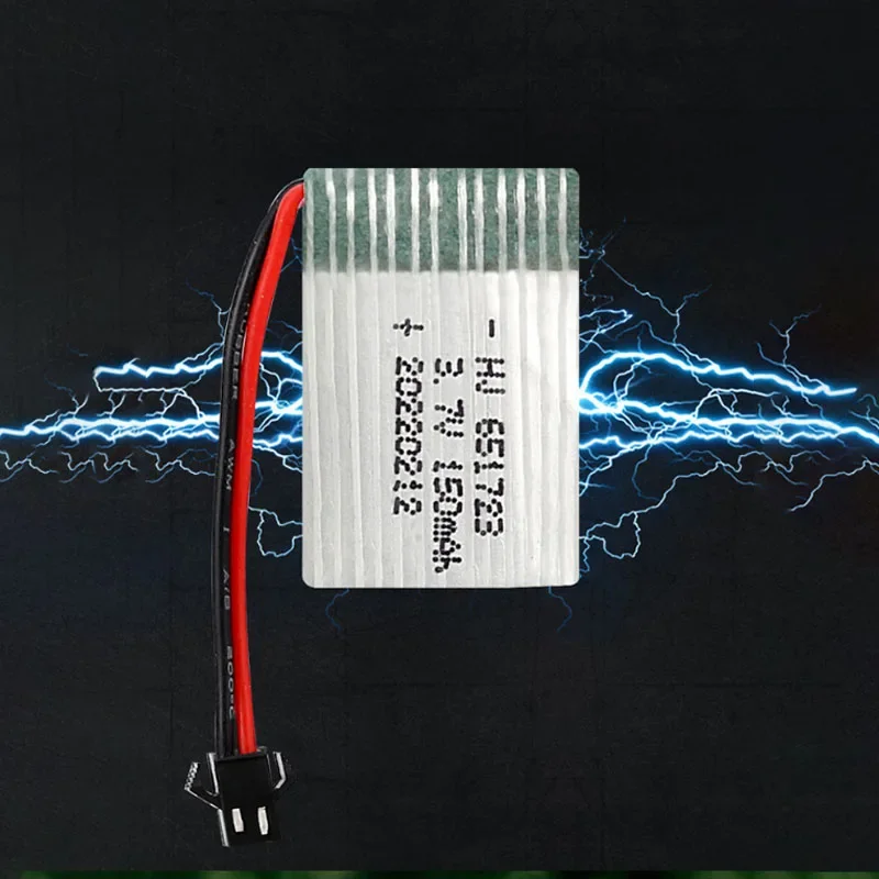 

High Rate Drone battery 651723 H2 H8 Aircraft H36 Drone Model Aircraft Battery 3.7V 150mAh Polymer Lithium Battery 20C