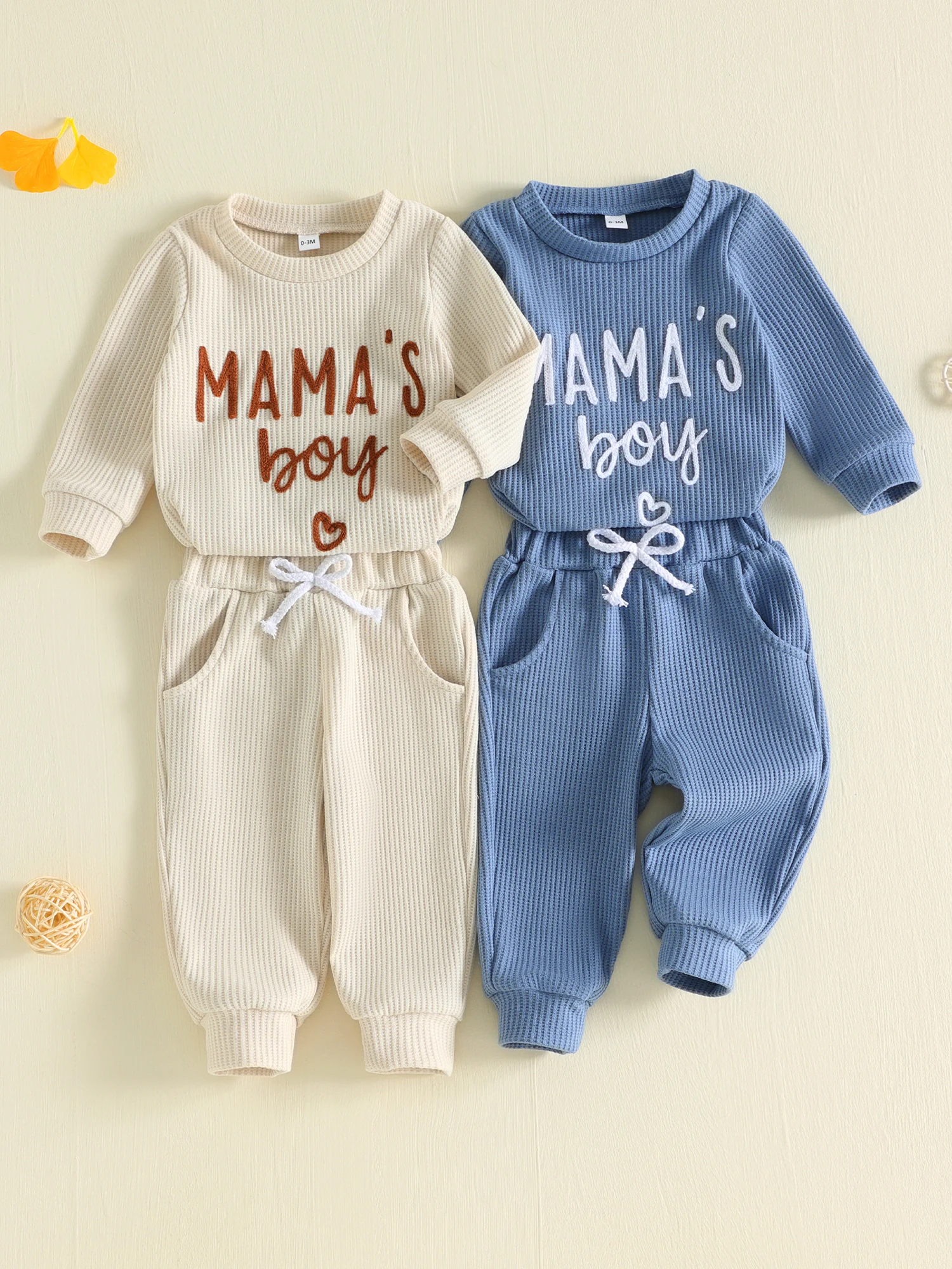 Boy-Fall-Outfit Embroidery Long Outfit Sleeve Romper Pants Long Sleeve Pants Embroidery Baby Boy-Fall-Outfit Embroidery Long
