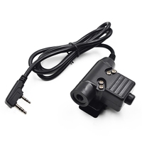 U94 7.0Mm PTT Cable Plug Headset Adapter 2PIN For Baofeng UV-5R UV-S9 Plus UV-82 AR-152 Walkie Talkie Two Way Radio