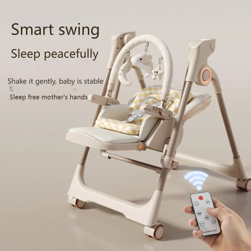كرسي هزاز للأطفال كهربائي 2 في 1 وكرسي مرتفع - مقعد للرضع متعدد الوظائف مع ارتفاع قابل للتعديل للتغذية والتهدئة والاستخدام المنزلي #4