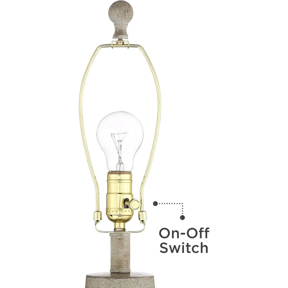 مقابس WiFi الذكية لغرفة المعيشة، مجموعة مصابيح طاولة طويلة مكونة من قطعتين على طراز كوخ طبيعي مع لهجات Terra Cotta الرمادية، Sou