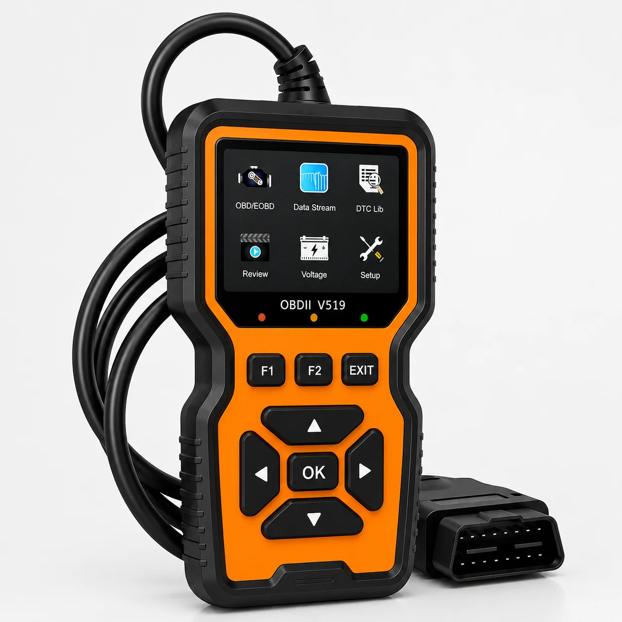 2026 New OBD2 Silicone Button Scanner, Professional Engine Fault Code Reader & Eraser, Heavy Duty Vehicle Diagnostic Tool with L