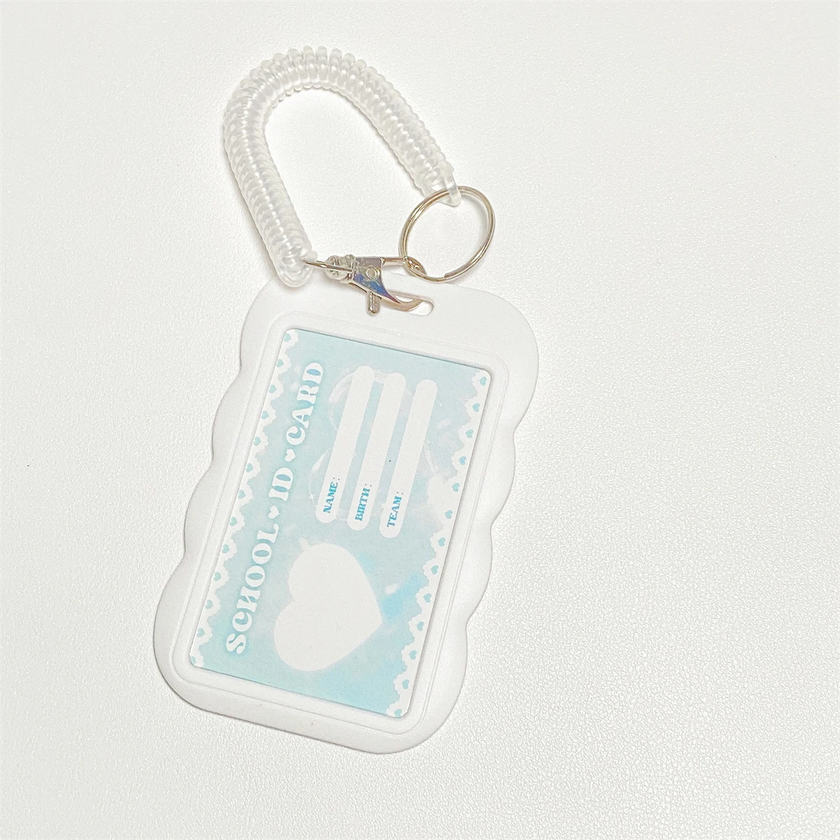 New Photo Card Holder Flash Pink Blue Love Gradient ID Card Keychain Bus Student ID Card Holder Idol Picture Holder Bag