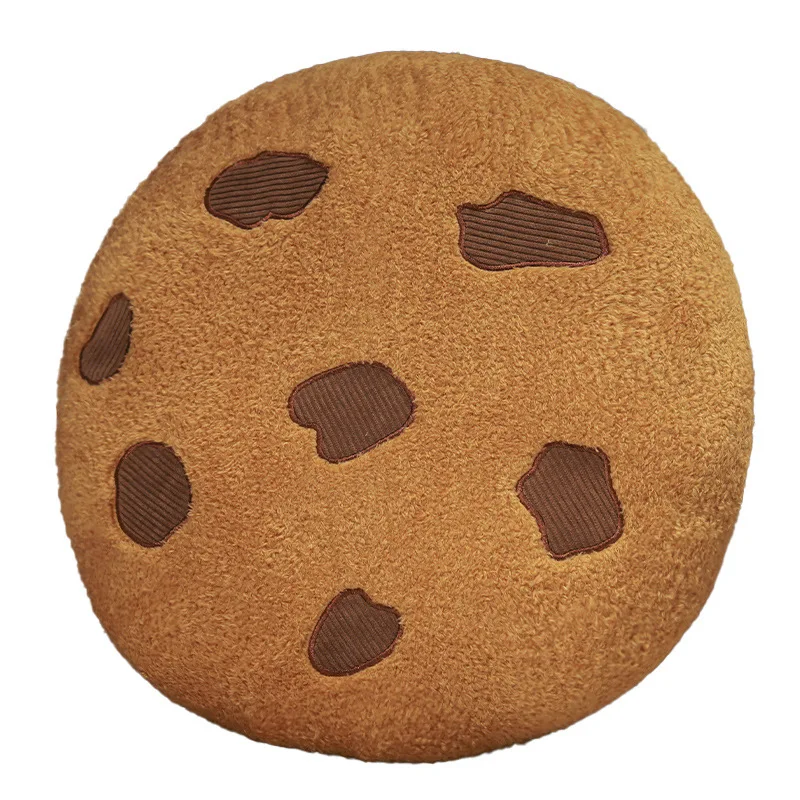 Kawaii Biscuits Plush Toy Realistic Chocolate Cookie Throw Pillow Fluffy Stuffed Cushion for Home Decor Kids Gift