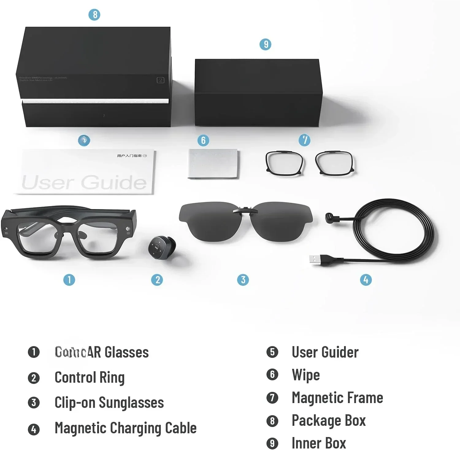 2 نظارات ذكية بشاشة AR كاملة الألوان مع ترجمة صوتية مكتبية محمولة AIGC مبيعات ساخنة #3