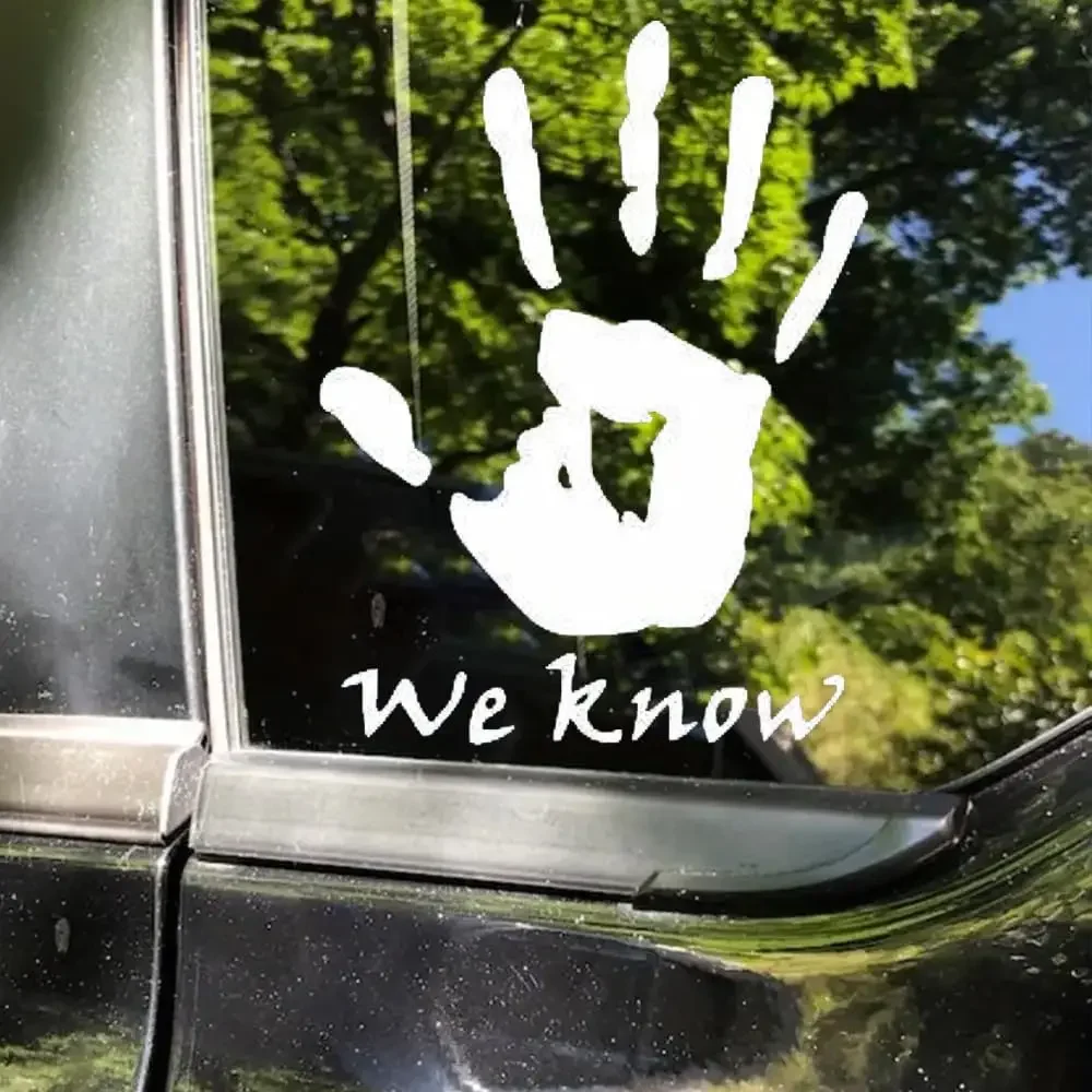 

Виниловая наклейка на автомобиль «Hand We Know», водонепроницаемая, для кузова авто, окон, мотоциклов, грузовиков, декор, 1 шт.