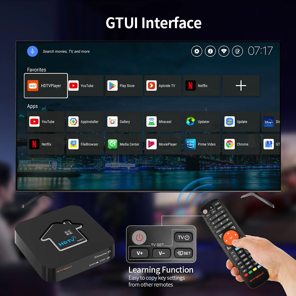 GTMEDIA HDTV Converter X1 ATSC3.0 4K HDR Android 11 กล่องทีวี ATSC สมาร์ทถอดรหัส Amlogic S905Y4-B 2GB + 32GB,8. Wifi ในตัว, BT 5.0