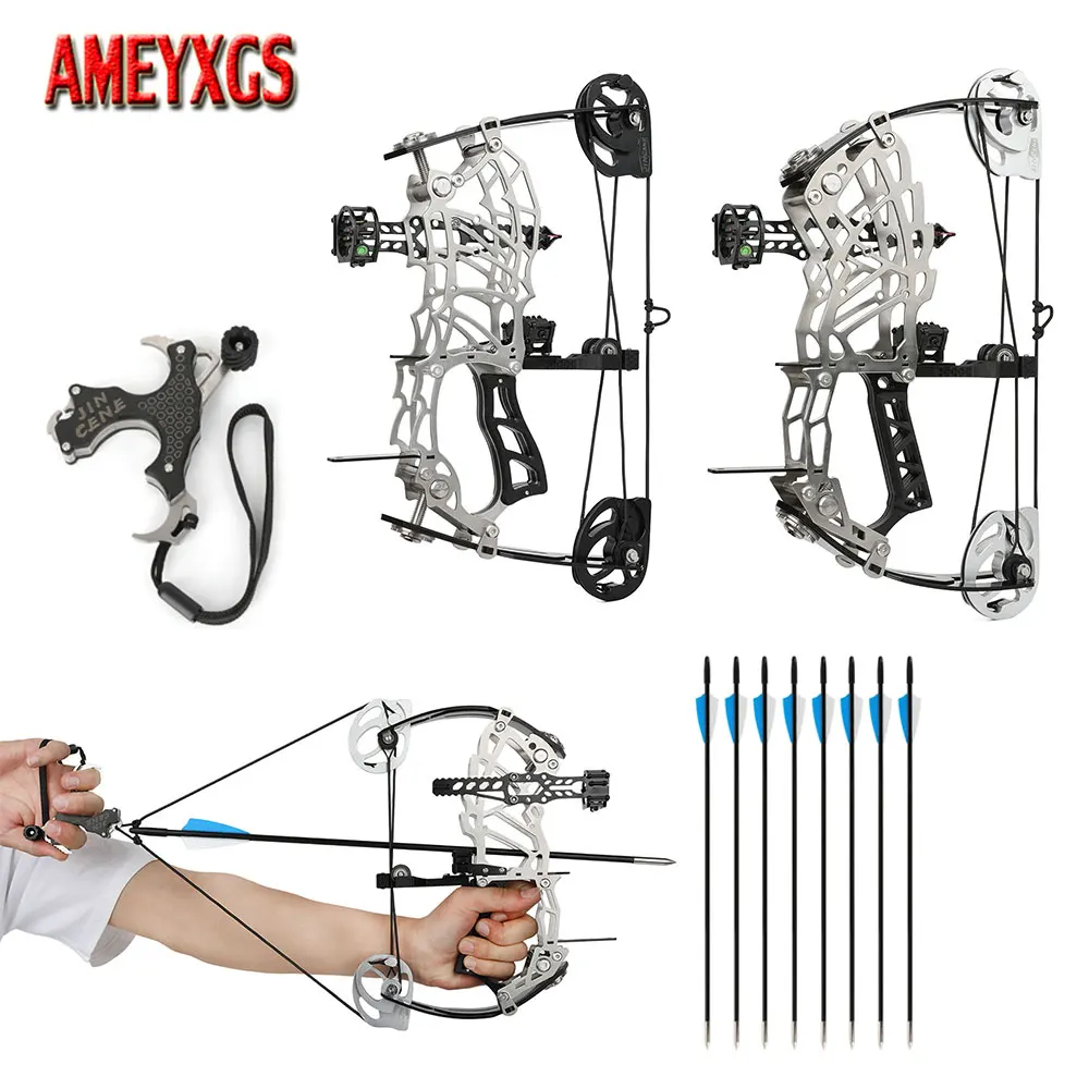 

15-32 Lbs Compound Bow Aviation Aluminum Pulley Carbon Fiber Grip for Adult Right Hand Shooting Aim Target Archery Arrow