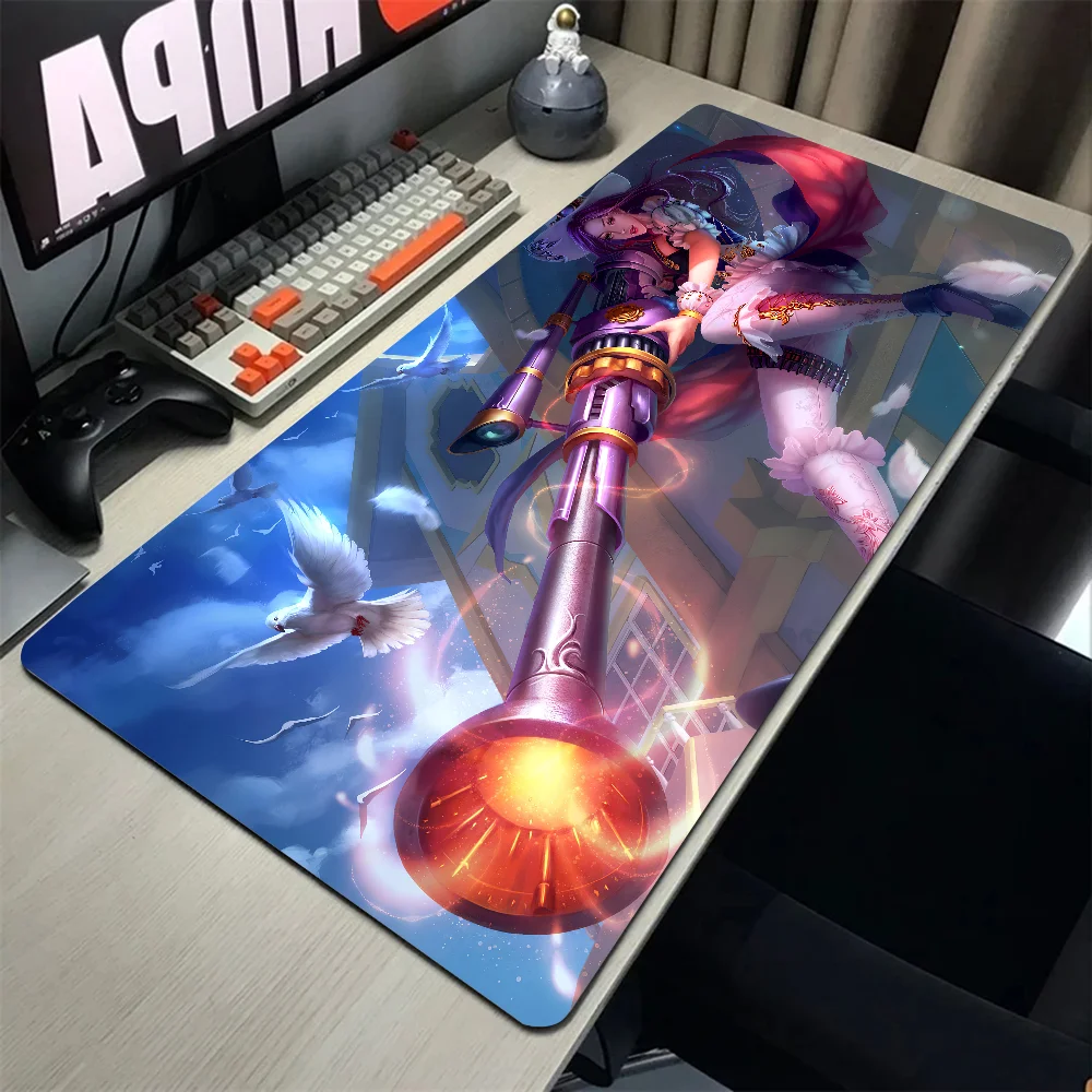 Game League Of Legends Caitlyn Mousepad Large Gaming Mouse Pad LockEdge Thickened Computer Keyboard Table Desk Mat