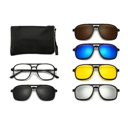 2026 New Mirror Magnetic Attraction Polarized Sunglasses 2 In 1 Clip Cycling Glasses Dazzling Men Sunglasses Women Gig Frame