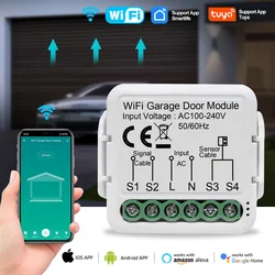 Tuya WIFI Smart Garage Door Opener Controller Module APP Voice Remote Control Switch Work With Alexa Google Home Assistant