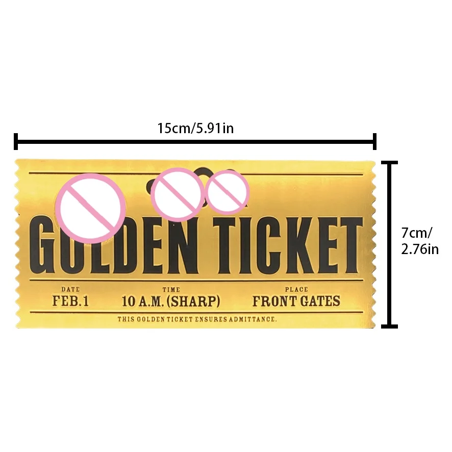 1/10pcs Classic Style Golden Ticket 15*7cm Gold Foil Plastic Card For Art Collection Memorial Gift view 5