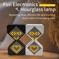 2025 Creative Electronic Timer 3D Hourglass Ornament For Bedroom Kitchen Workshop My World Pixel Style Ambient LED Night Lights