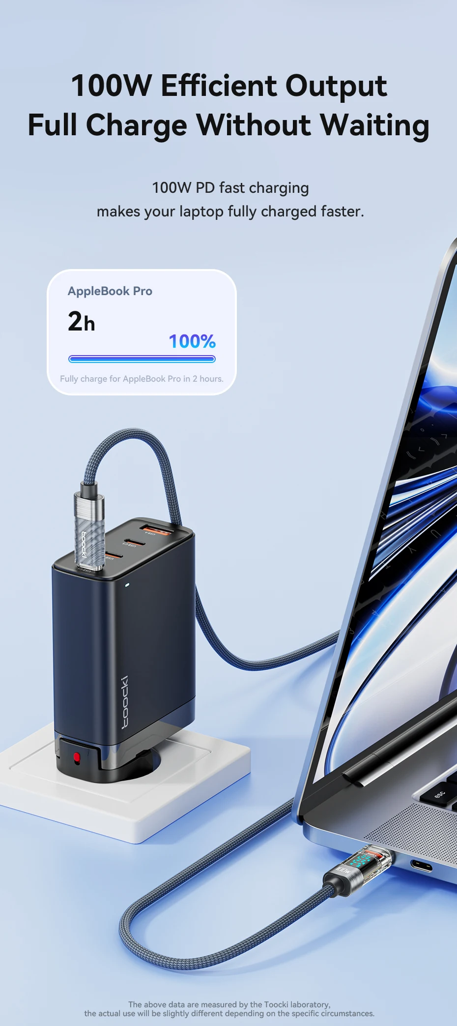 Toocki 100W PD Spring Coiled USB‑C to USB‑C Cable For Macbook iPad Samsung Galaxy Huawei Fast Charging LED USB Type C Data Cord