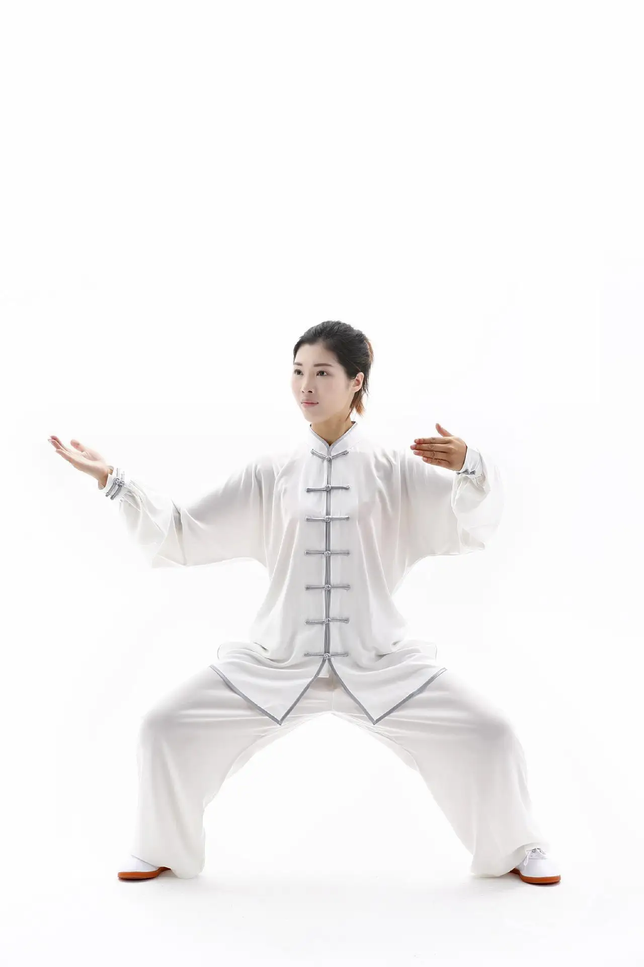 Women Cotton Silk Tai Chi Suit Chinese Style Kung Fu Wushu Martial Arts Uniform Performance Jacket Pants Yaga Exercise Clothing