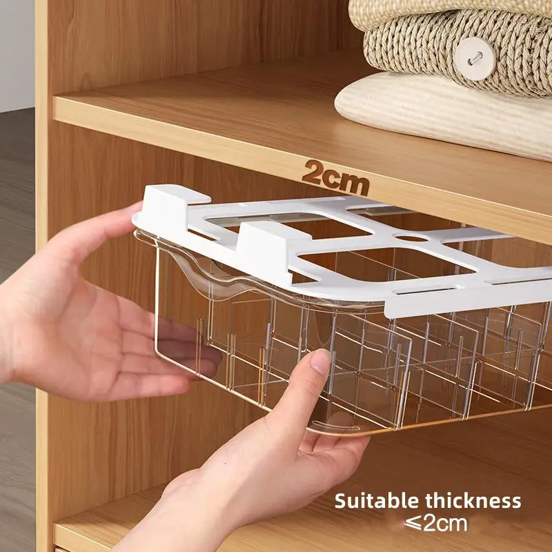 Drawer Type Underwear Storage Box Save Space Closet Wardrobe Cabinet Organizers Wall Mounted Socks Bra Plastic Container