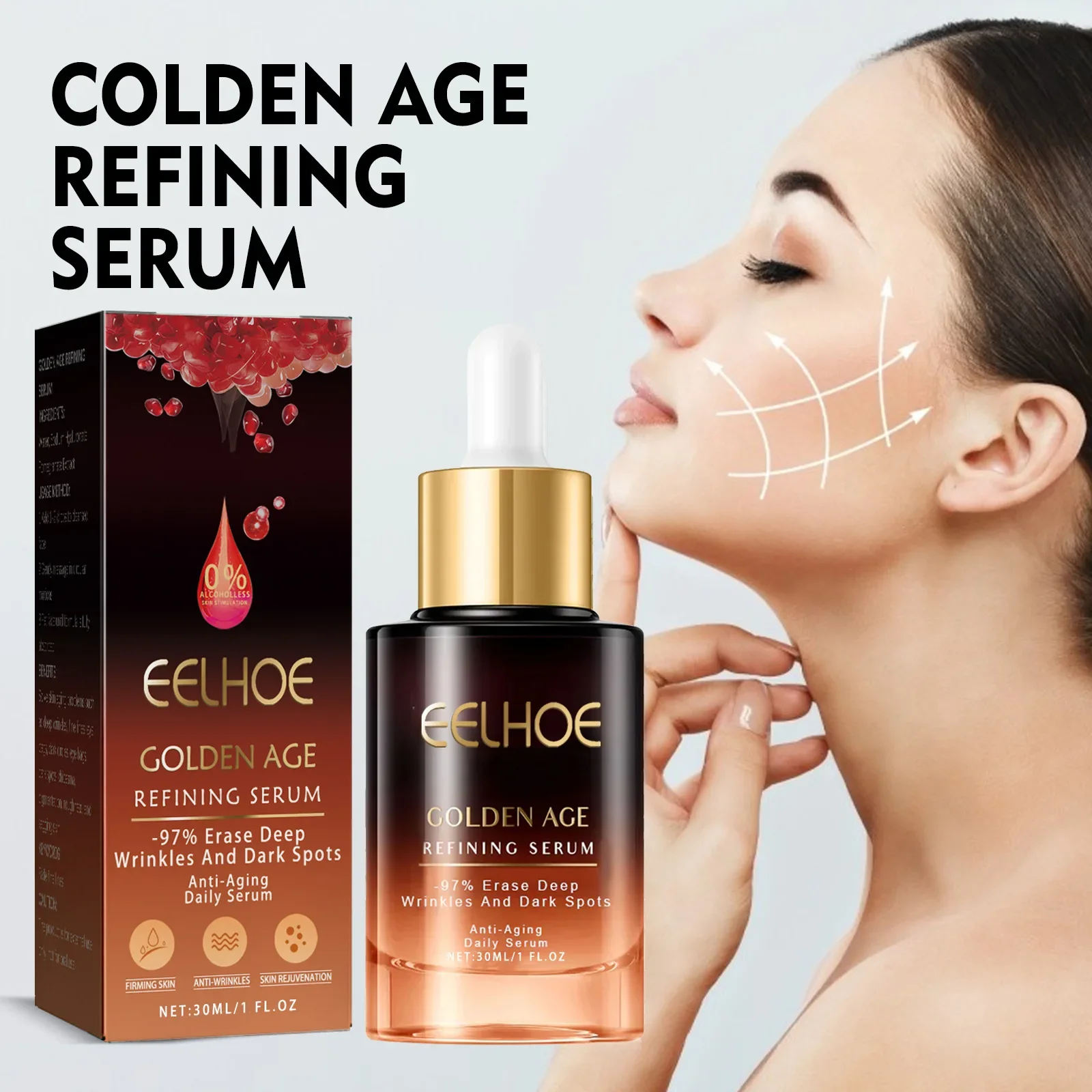 

EELHOE Golden Age Essence Lightening Fine Lines Firming Skin Hydrating and Moisturizing Face Essence Improve Skin Elasticity