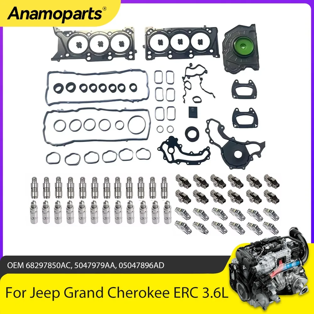 

Engine Parts New type Full Gasket Set Lifters Rocker Arms Fit 3.6 L V6 GAS For Jeep Grand Cherokee Ram 1500 ERC 3.6L 2016-2023