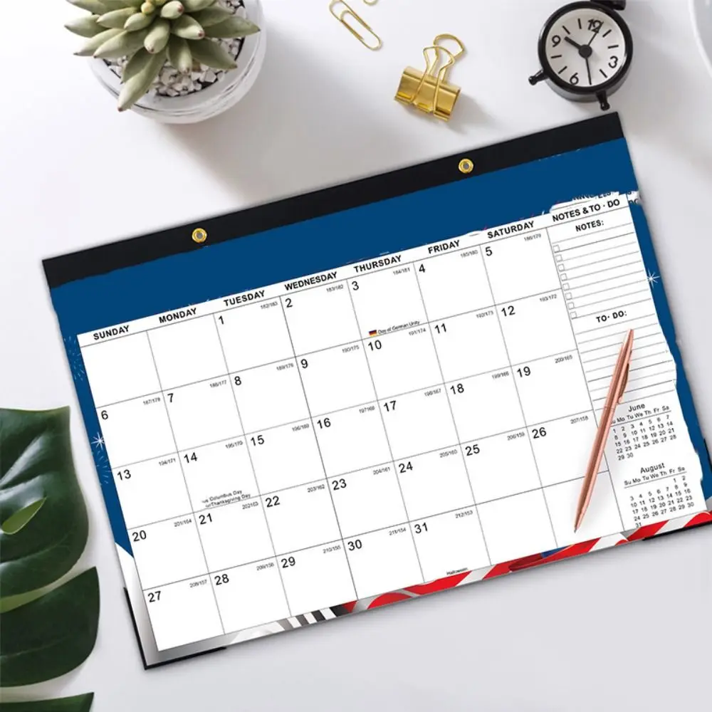 

With Hanging Hole 2025 Monthly Wall Calendar Large Size Rectangular To-do List Calendar American Daily Schedule Calendar Gift