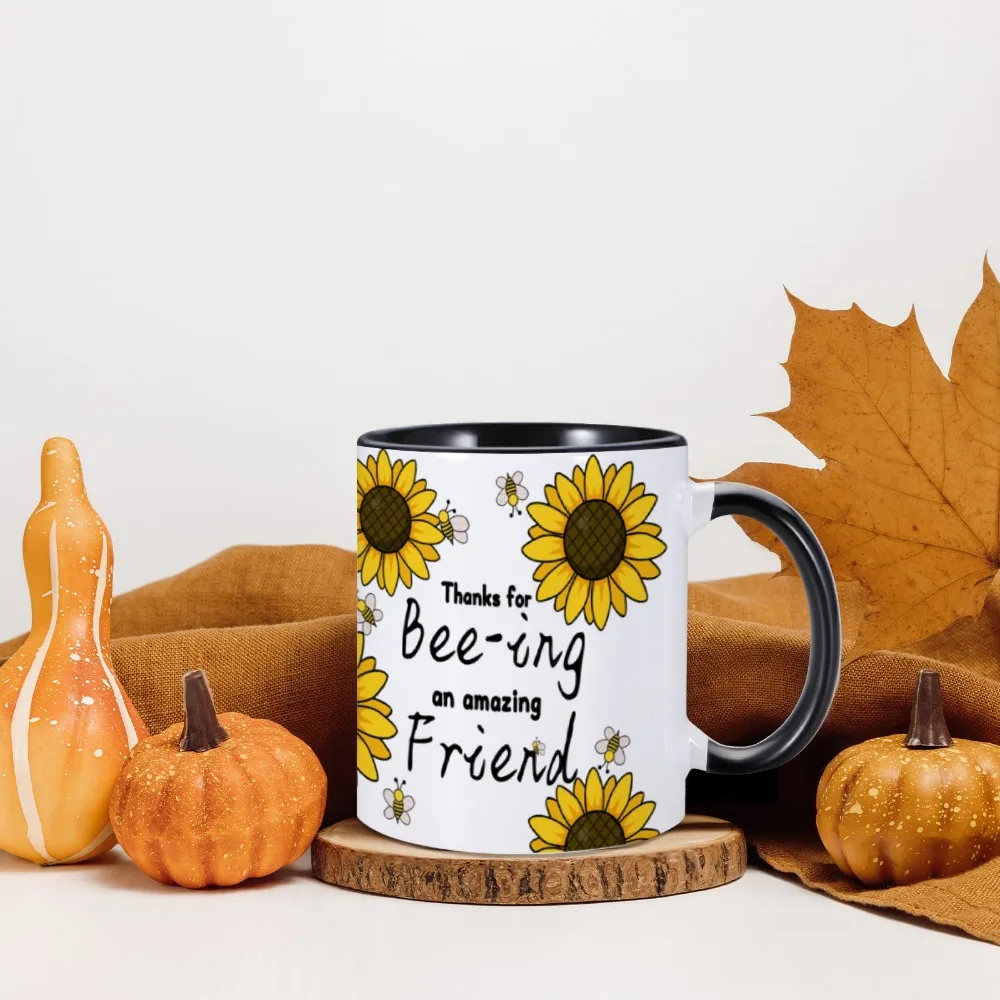 Friendship Coffee Mug Appreciate Gift Thanks For Bee-ing An Amazing Friend Novelty Water Tea Cup 11oz Ceramics Office Drinkware