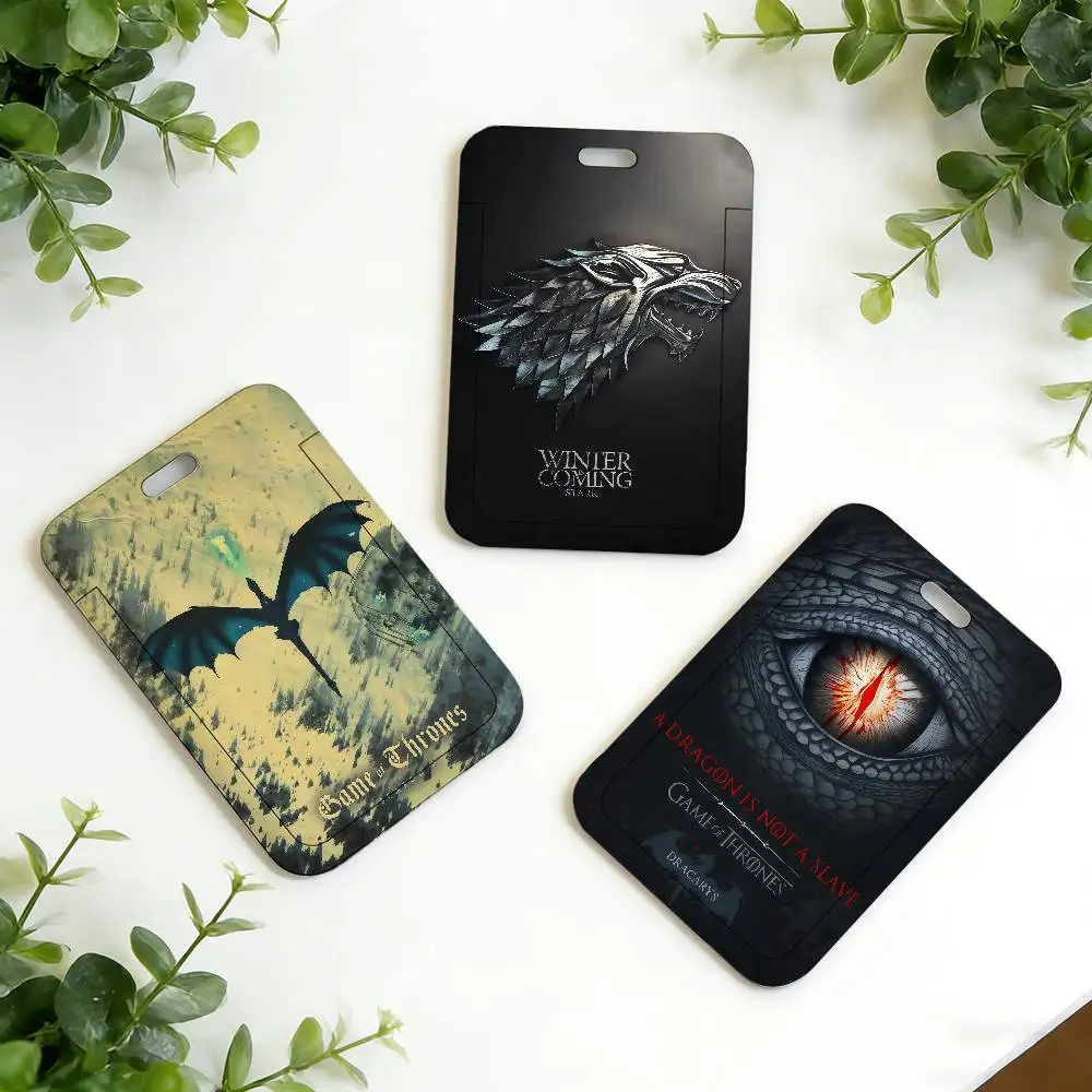 Film G-Game of T-Thrones ID Card Case Neck Strap Employee Case Badge Holder Student Lanyard Name Card Cover