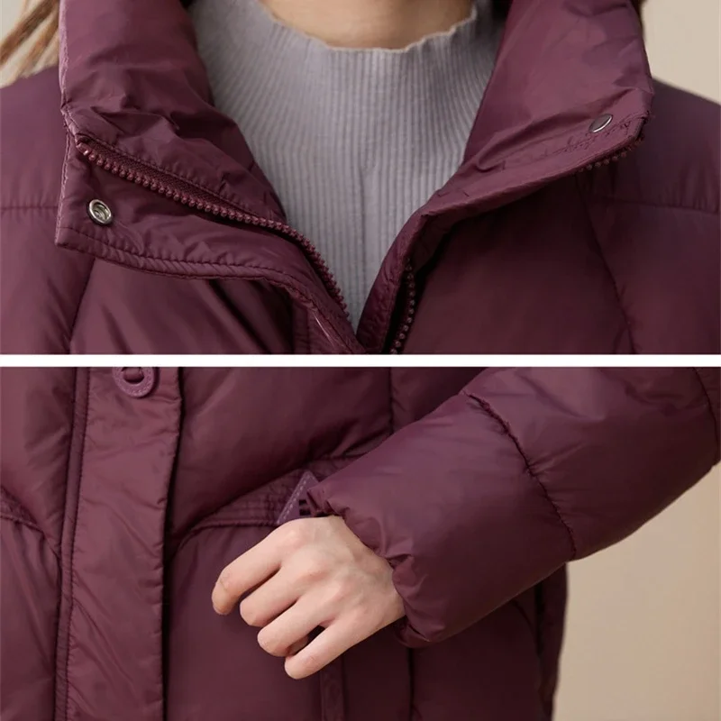 ファッション冬のダウン綿パッド入りジャケットルーズ女性のパーカーシックなデザインボタンスタンドカラー厚く暖かい学生コート JJ260