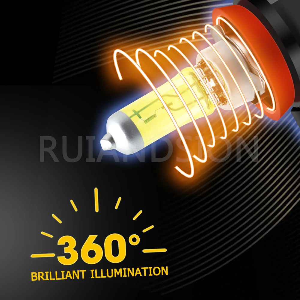 Ruiandsion 2 قطعة/المجموعة العالمي H16 الهالوجين الأصفر الضباب ضوء لمبة 19 واط 12 فولت DRL Foglamp استبدال صالح لسيارة شاحنة SUV لتويوتا