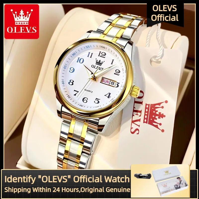OLEVS 5567 Women's Watch Original Luxury Brand Stainless Steel Waterproof Quartz Women's Watch Elegant Date Zhou Women's Watches