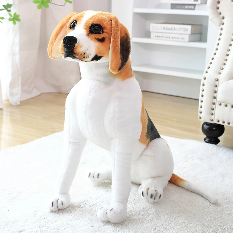 30-90cm New Simulation Giant Dog Toy Realistic Stuffed Animals Miguel Harrier Beagles Dog Plush Toys Birthday Gift For Children