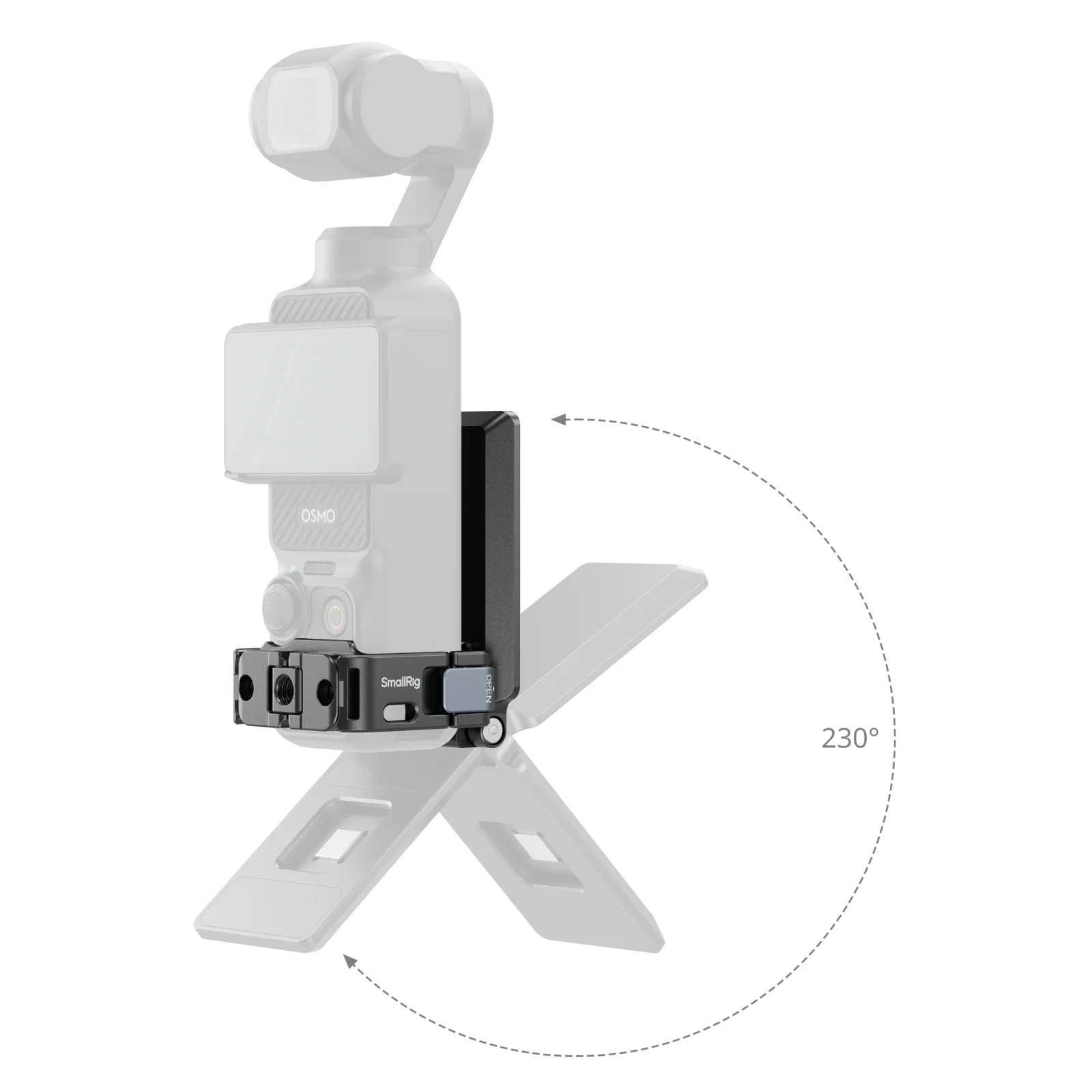 Adaptador de gaiola SmallRig Pocket 3 / suporte de montagem para DJI Osmo Pocket 3 se encaixa na caixa Qriginal compacta portátil 230 °   Inclinação Ajustável