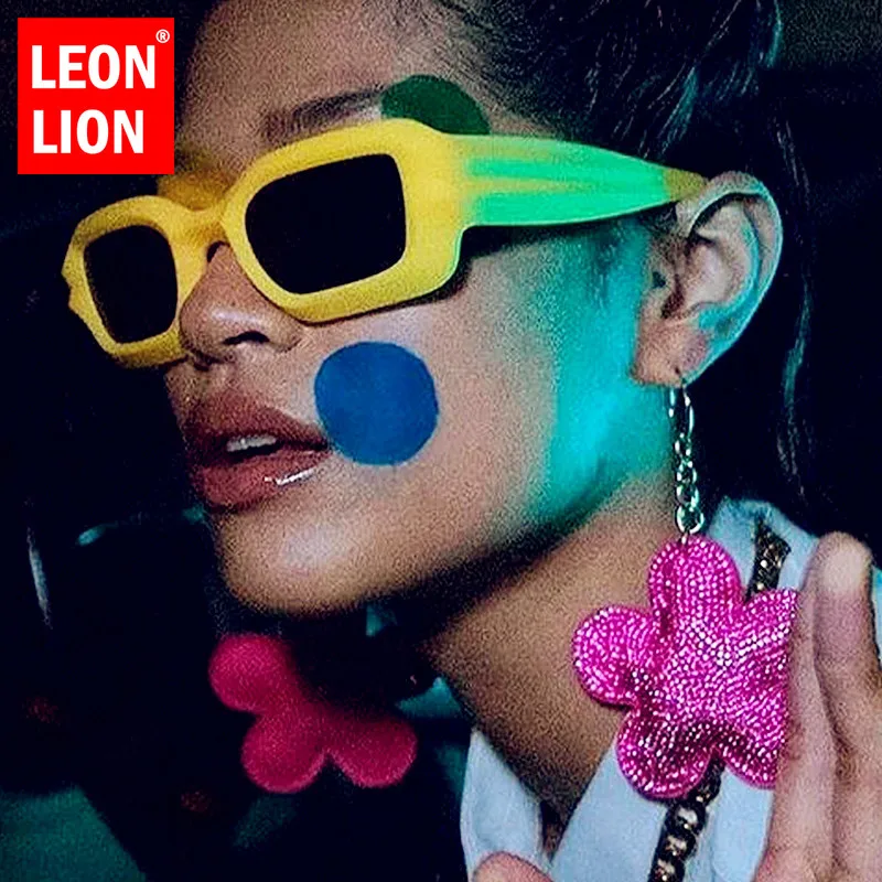 

Leonlion 2023 Square Sunglasses Women Small Luxury Square Eyewear for Women/Men Punk Glasses Women Party Gafas De Sol Hombre