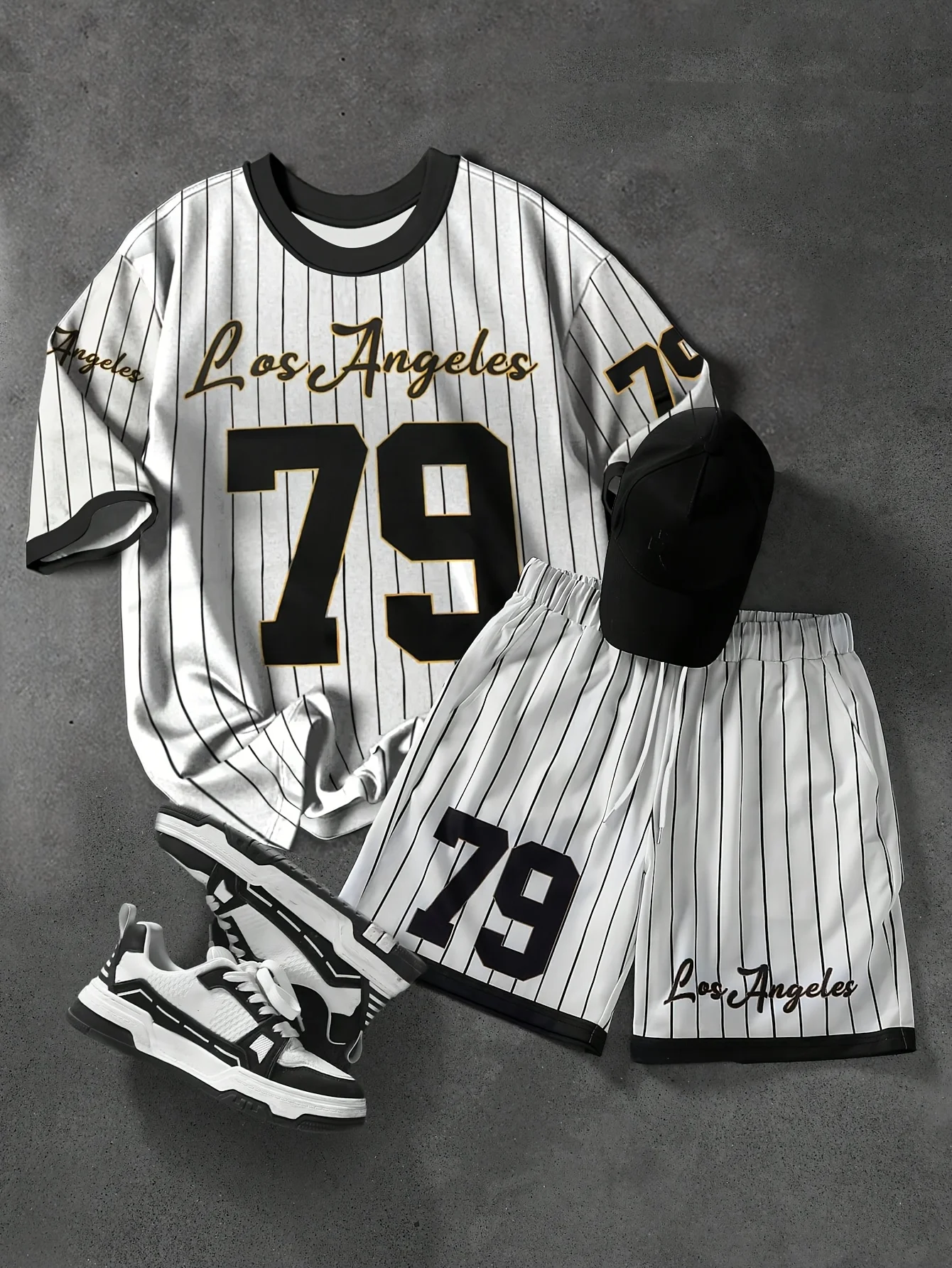 

The 2025 Summer new men's suit with 79 prints casual sporty breathable and lightweight outdoor men's wear