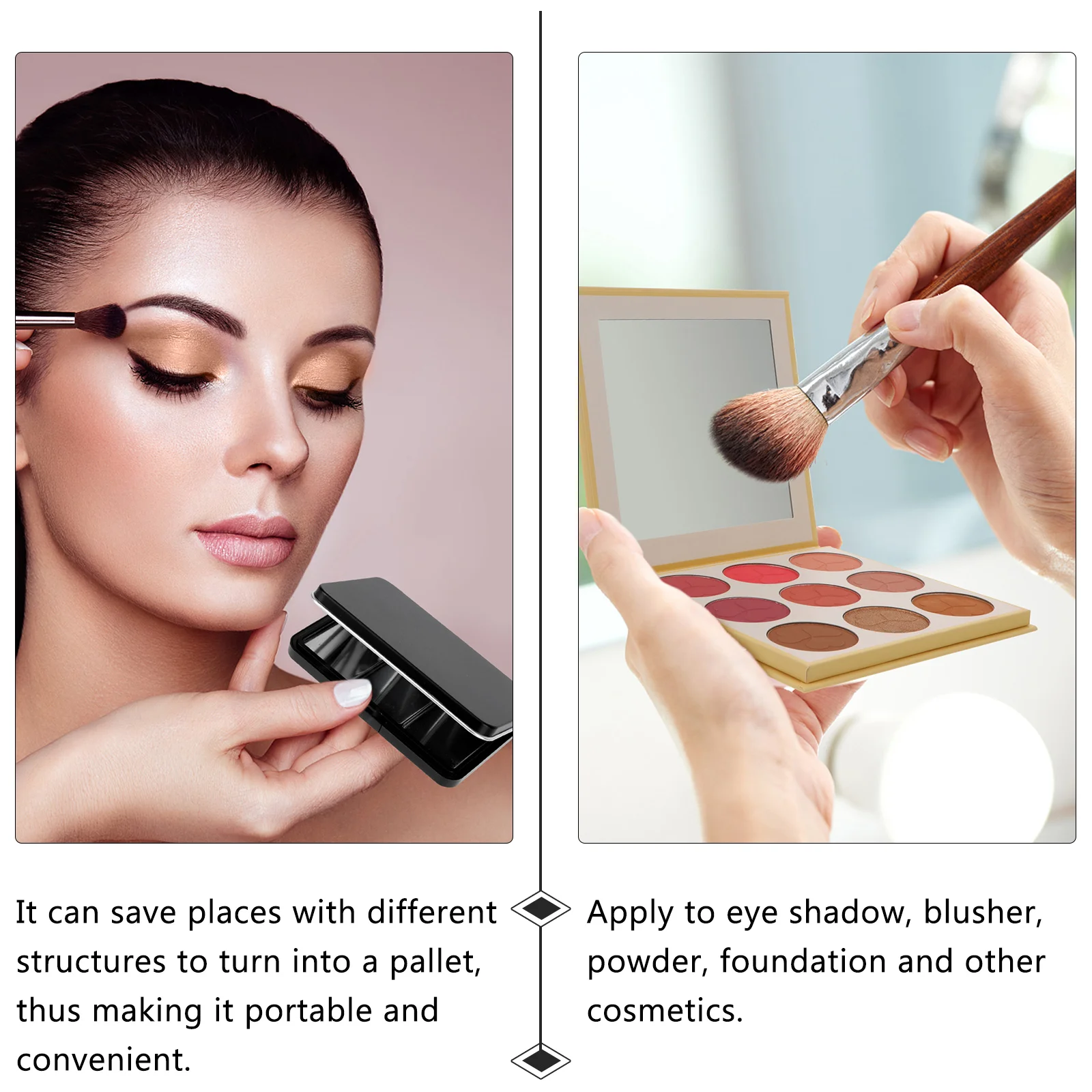 

1pc Eyeshadow Storage Box Lightweight Travel Makeup Organizer Refillable Lipstick Container Blush Eyebrow Powder DIY Empty Case