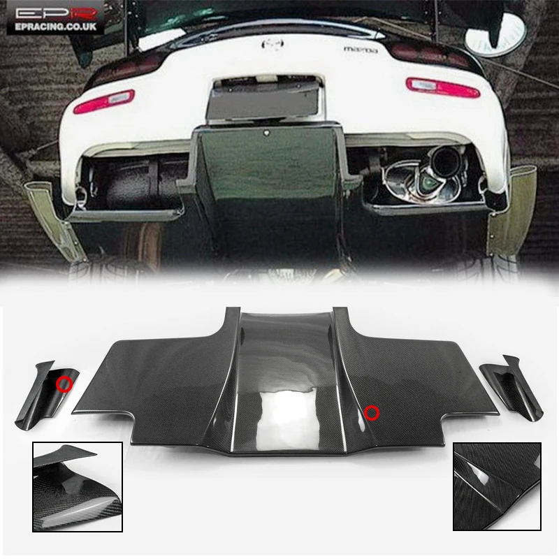 

Для RX7 FD3S RE задний диффузор, комплект из 3 предметов, аэродинамический комплект заднего кузова автомобиля, внешний модный аксессуар