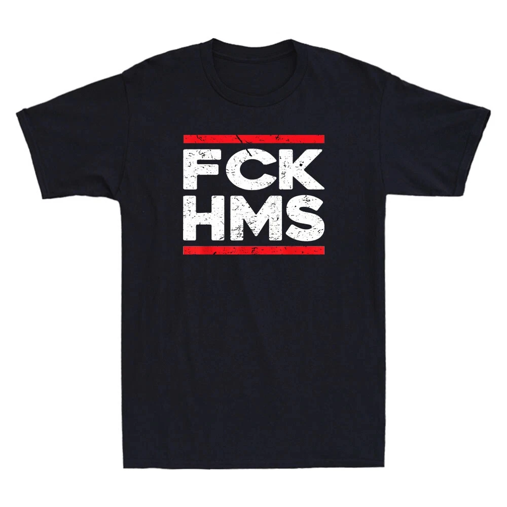 FCK HMS Jewish Non-shabby Funny Quote Joke Gift Vintage Men's T-shirt Comfortable and Breathable Fashionable Men's Clothing