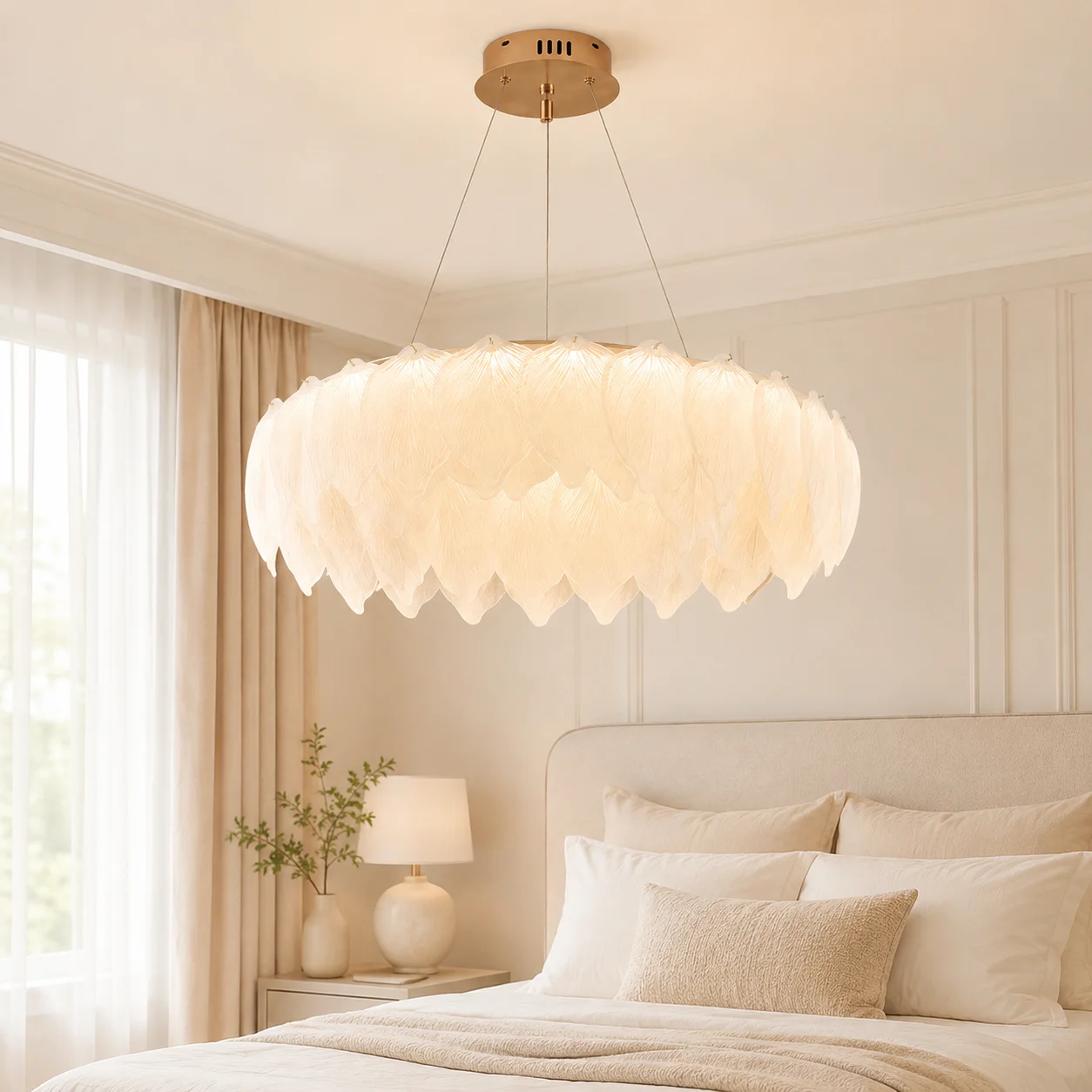 Modern Crystal Chandelier Gold Iron Frame Pendant Light E14 Luxury Ceiling Lamp for Living Room Bedroom Dining Room Home Decor
