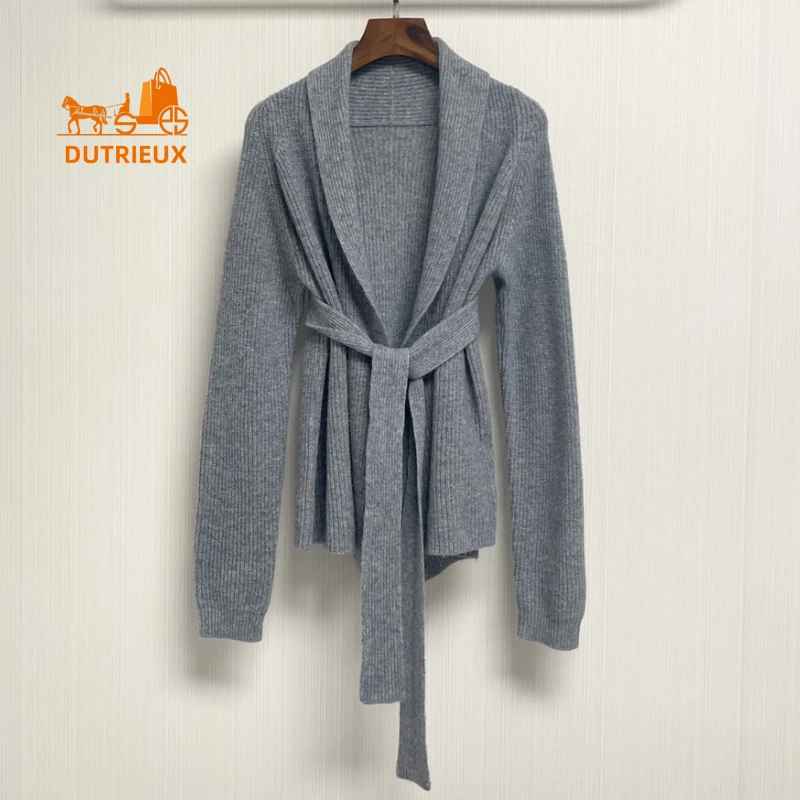 

24 New Winter Sweater Cardigan Women Yuanbao Needle Belt Wool Shawl Cardigan 100%wool Soft Slim Version Cashmere Warm Women Coat