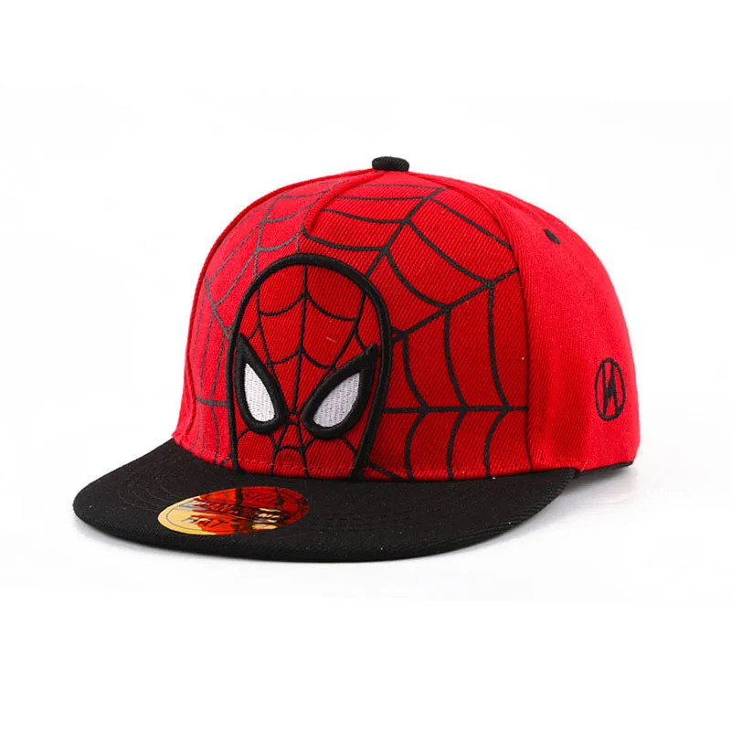 Sombreros de Spiderman de dibujos animados de Anime para niños, gorra de béisbol para bebés pequeños, gorras ajustables de Hip Hop con Cierre trasero para primavera y verano para niños