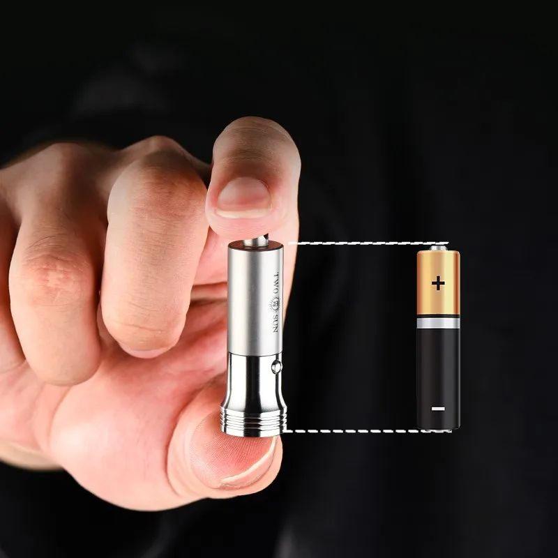 Emergency Waterproof Lamp with Necklace Titanium Alloy Mini LED Flashlight Portable 60LM Fixed Focus Camping Outdoor EDC Tool