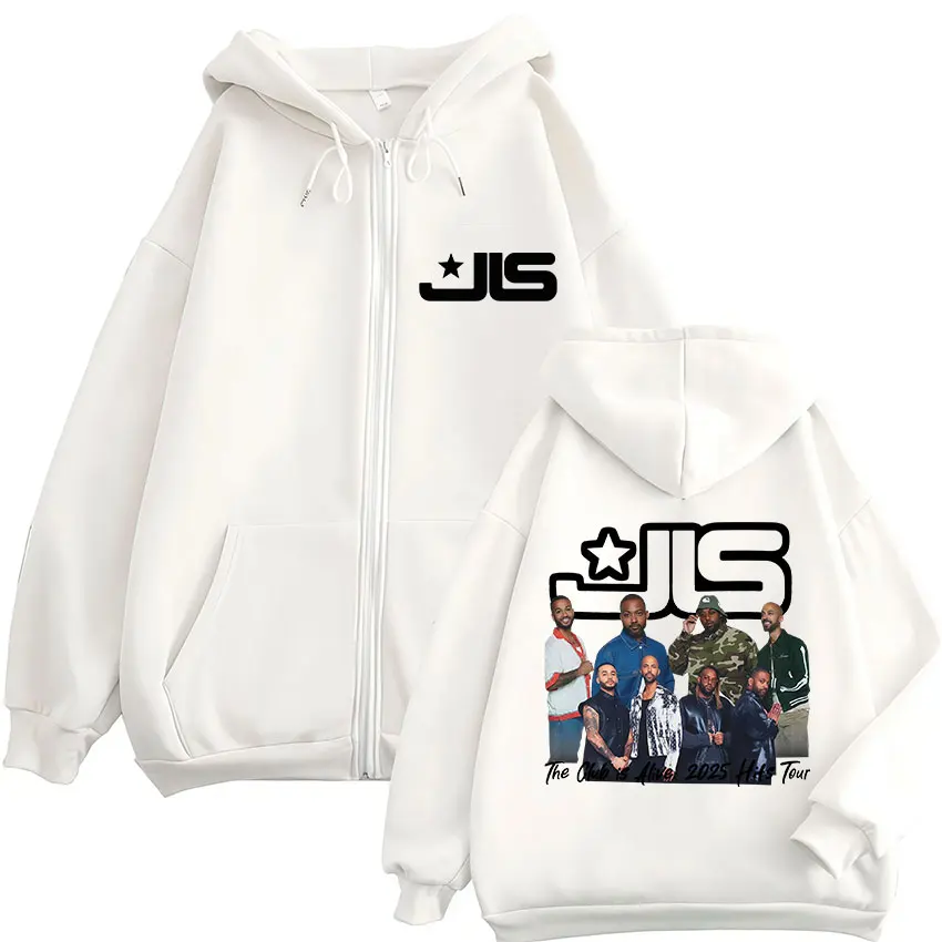 روك بريطاني الفرقة JLS The Club Is Alive Tour 2025 سستة هودي ملابس للرجال الهيب هوب المتضخم سترة البلوز Y2K الشارع الشهير