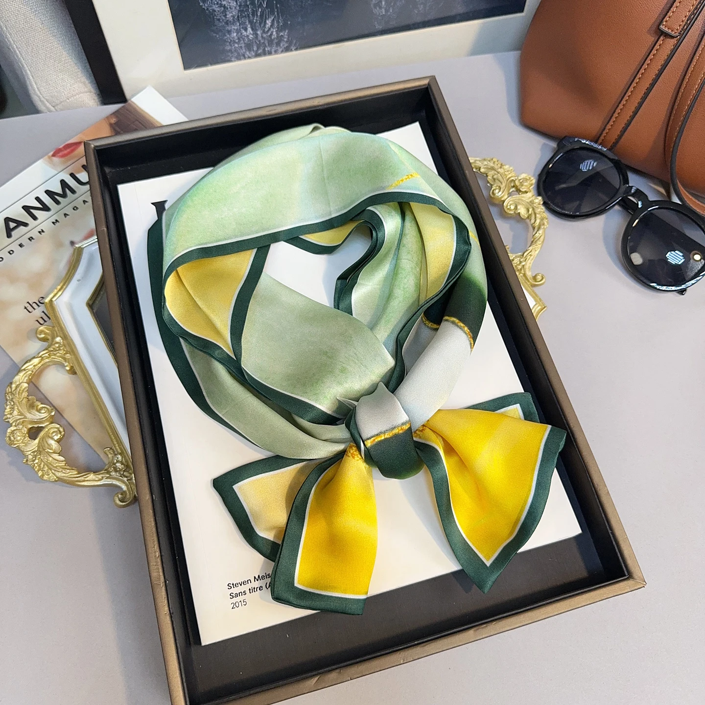 エレガントな両面シルクスカーフ-レディースファッション-マルベリーシルクネクタイ-ロングドレープバンド-多機能万能アクセサリー