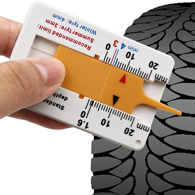 Car 0-20MM Tyre Tread Depth Depthometer Gauge Caliper Plastic Tread Ruler Depth Ruler Motorcycle Truck Tire Wheel Measure Tool