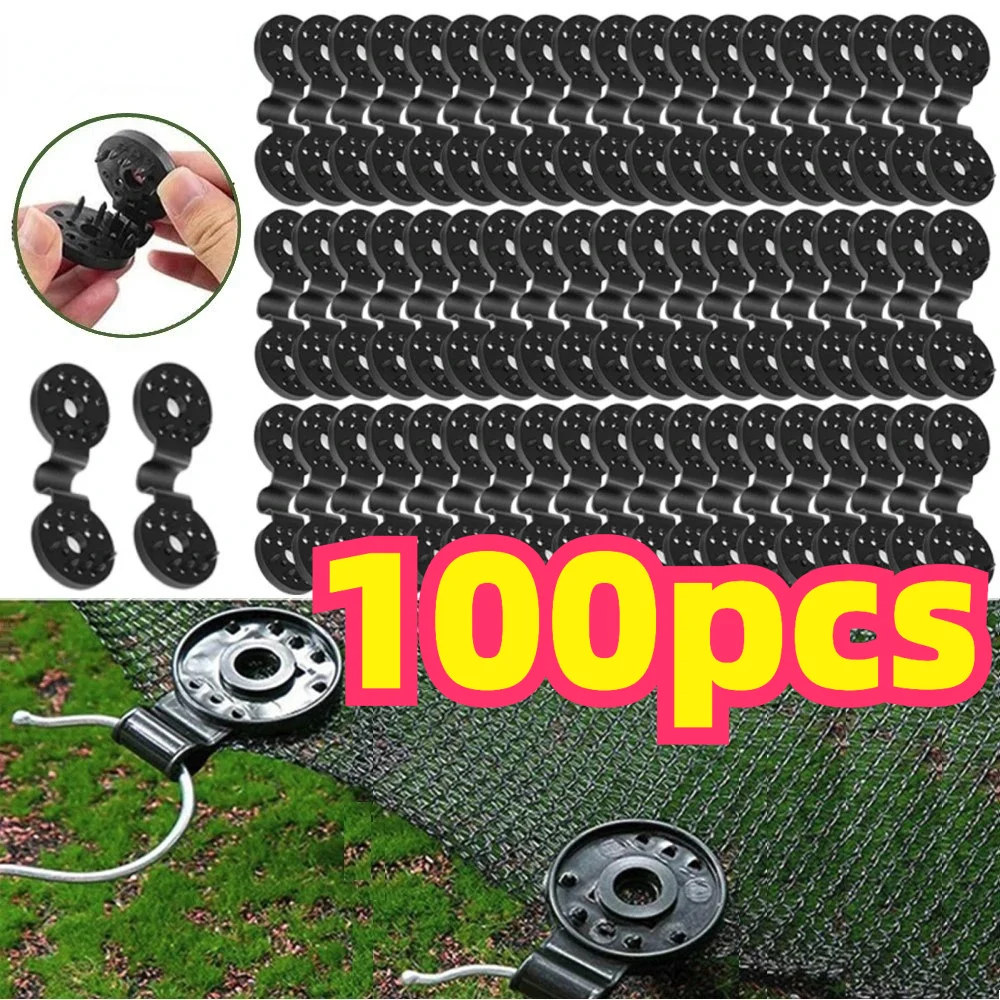 100pcs Plastic Awning Clips Heavy Duty Shade Cloth Net Fix Clamp for Outdoor Camping Garden Fence Greenhouse Building
