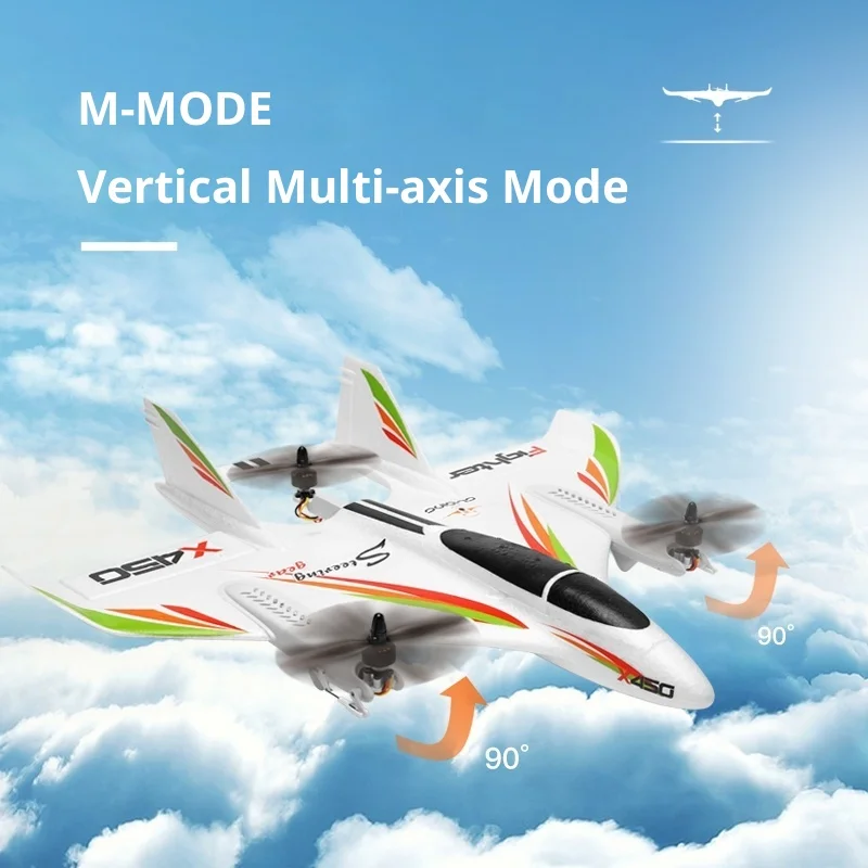 X450 Fixed Wing Aircraft Six Way Brushless Vertical Takeoff And Landing Stunt Multifunctional Remote-Controlled Glider Model