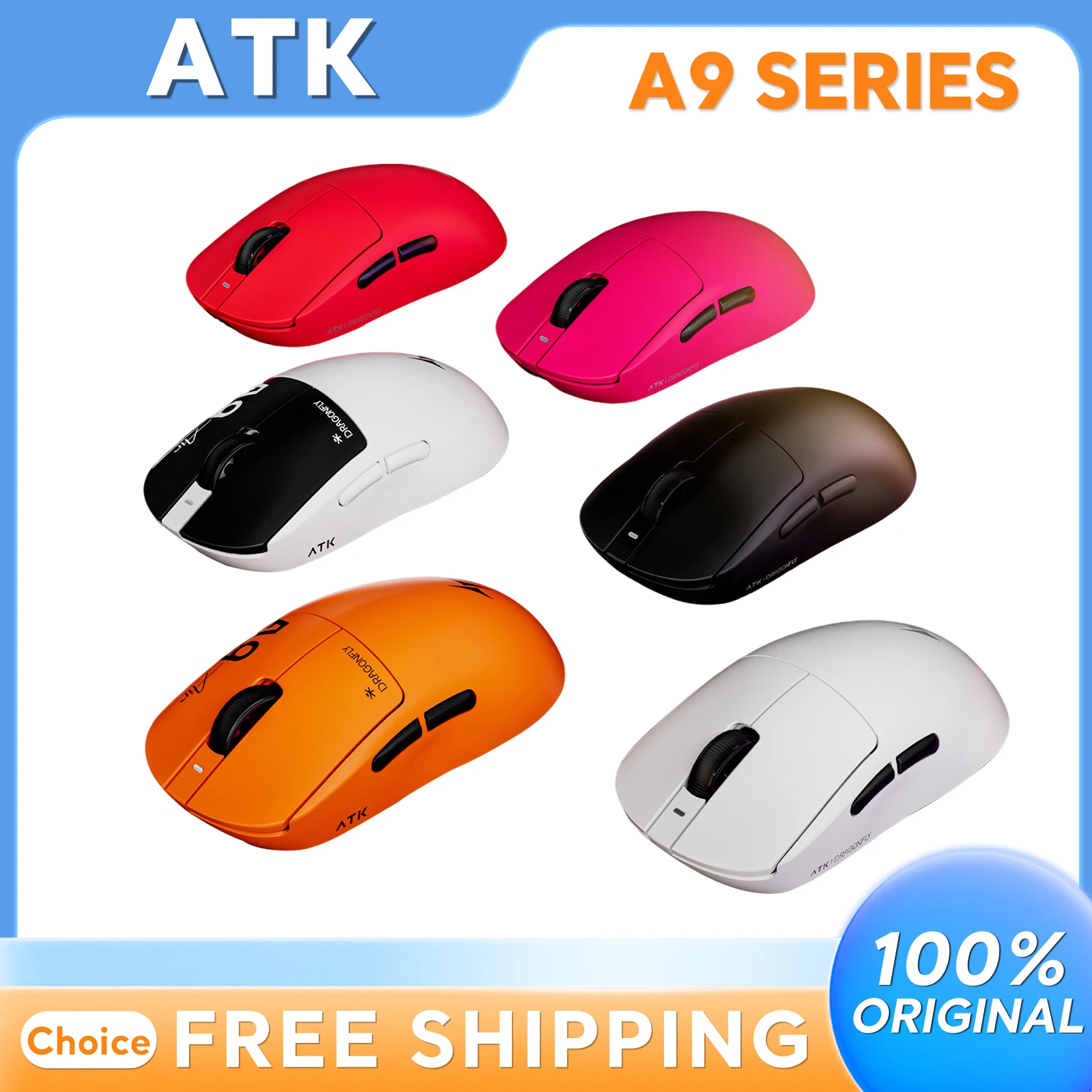 

Игровая мышь ATK A9 Ultimate с регулируемым разрешением TTC, оптический переключатель с золотым колесом, двойное подключение, средние, большие руки, идеальная игра для ноутбука