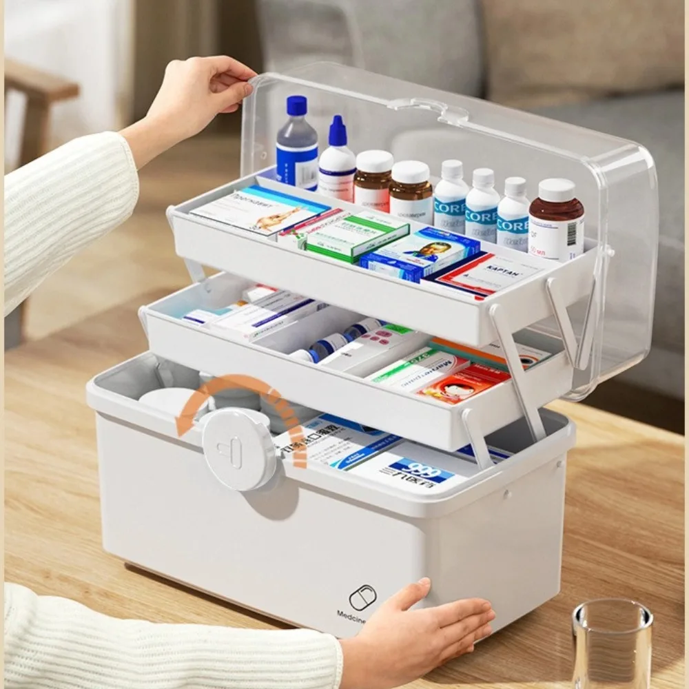 New Large Capacity Family Medicine Box Multi-layer First Aid Kit Portable Home Medical Storage Box for Kids Baby Drug Organizer