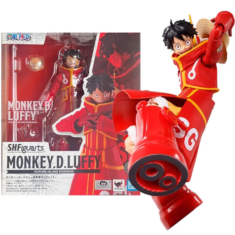 

Bandai Original Anime SHF One Piece Monkey D. Luffy モンキー・D・ルフィModel kit Action Figure Toys For Kids Collectible Gift