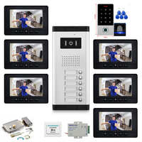 New 7 inch 6/5/4/3/2 Apartment/Family Video Door Phone Intercom System  Camera Doorbell Night Vision Camera Apartment /Homes