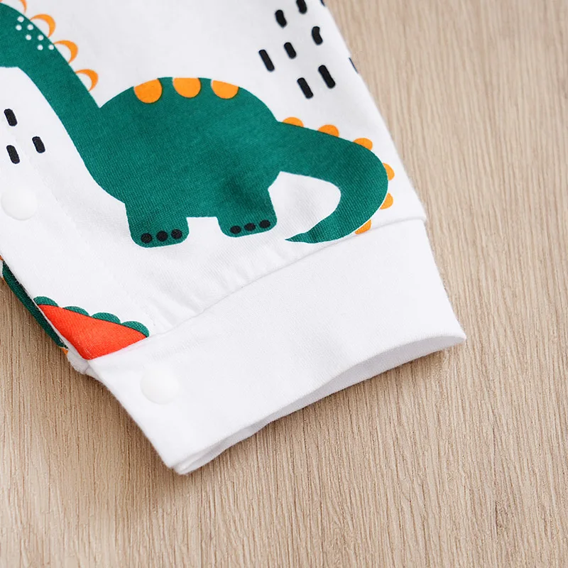 0-18m Newborn Clothing Cute Cartoon Strap Dinosaur Printed Cotton Comfortable And Soft Spring And Autumn LongSleevedBabyJumpsuit